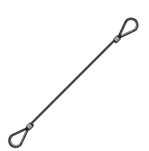 Fyns Kran Udstyr Vajerstrop 20mm RHOL 2xkaus WLL: 5.11T EWL 10mtr Visningsex.