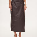 oval square Reflection Leather Skirt | Rezet Store