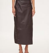 oval square Reflection Leather Skirt | Rezet Store