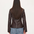 oval square Deep Leather Blazer | Rezet Store