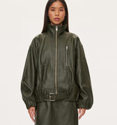 oval square Lenny Leather Jacket | Rezet Store