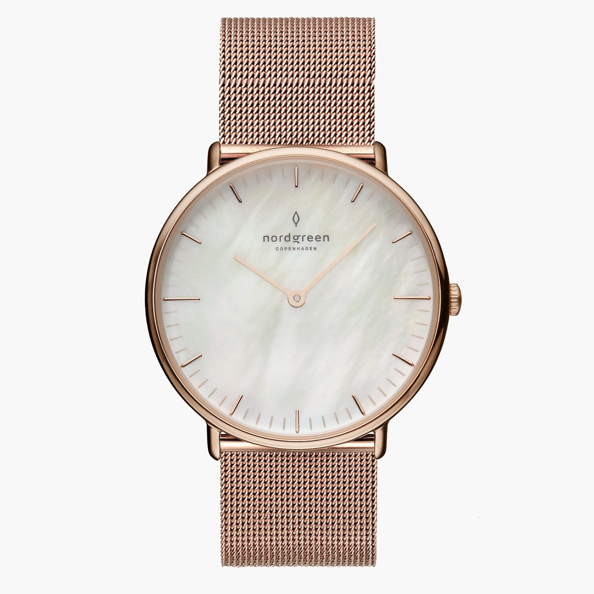 Rose Gold Native Damenuhr 28mm mit Mesh-Armband – Nordgreen