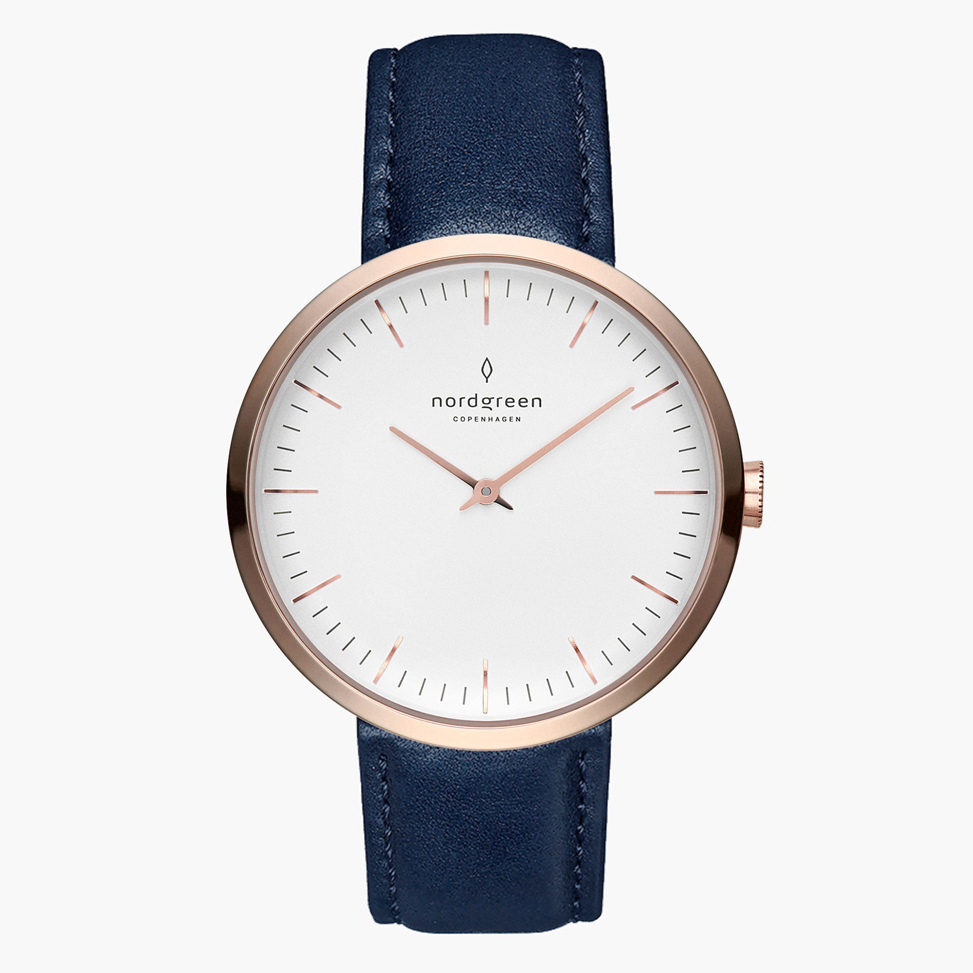 Women's Infinity 32mm Rose Gold Case Navy Leather Nordgreen