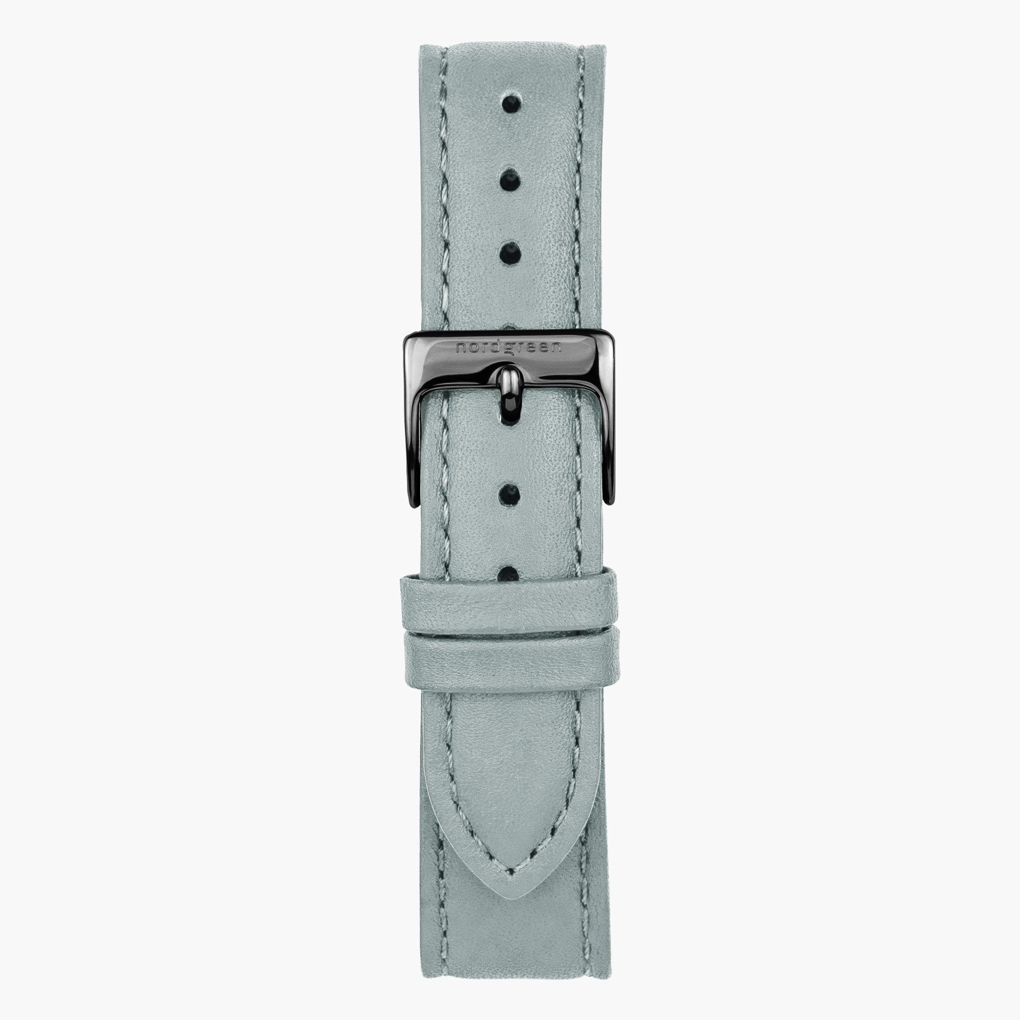 Dove Grey Vegan Leather - Gun Metal