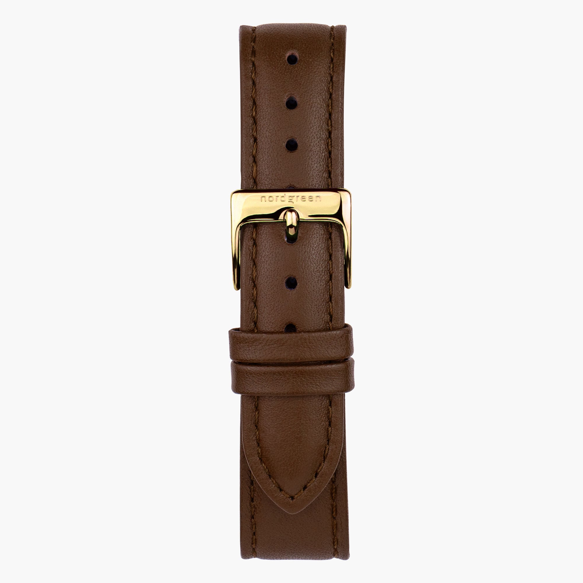 Brown Leather Strap Gold Buckle, Genuine Leather Quick-Release