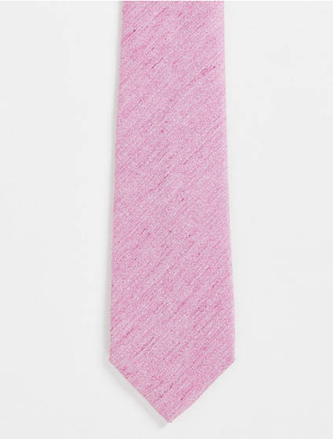 ASOS DESIGN slim tie in pink texture