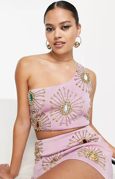 Starry Eyed premium embellished co-ord in lilac