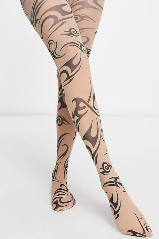 Reclaimed Vintage tattoo print tights