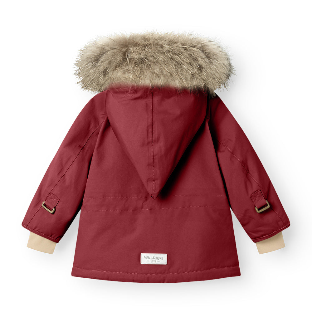 MATWANG Winterjacke mit Fleecefutter und Fellbesatz. GRS