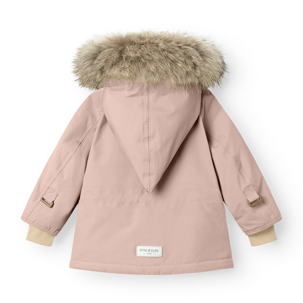 MATWANG Winterjacke mit Fleecefutter und Fellbesatz. GRS