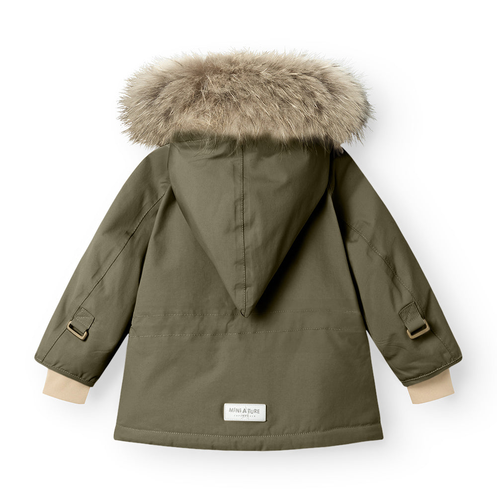 MATWANG Winterjacke mit Fleecefutter und Fellbesatz. GRS