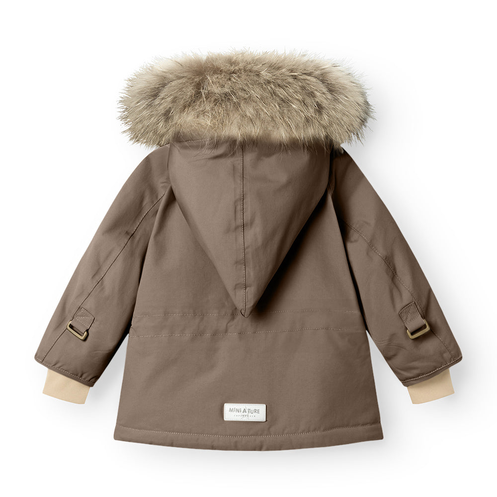 MATWANG Winterjacke mit Fleecefutter und Fellbesatz. GRS