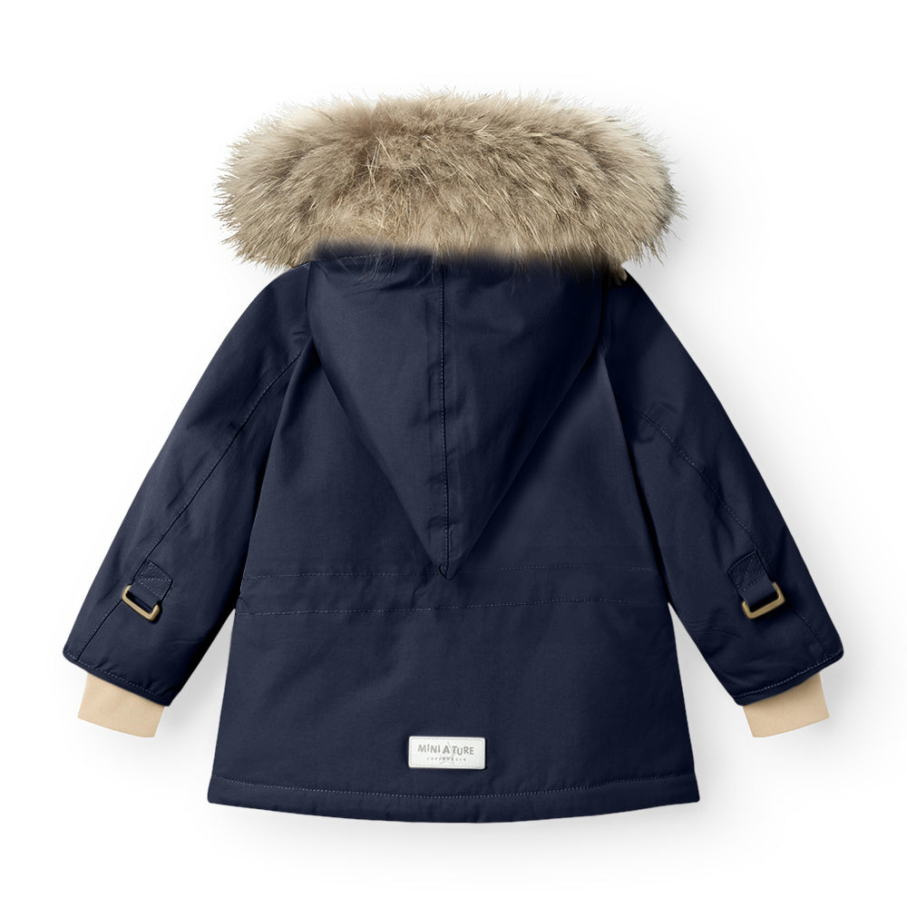 MATWANG Winterjacke mit Fleecefutter und Fellbesatz. GRS