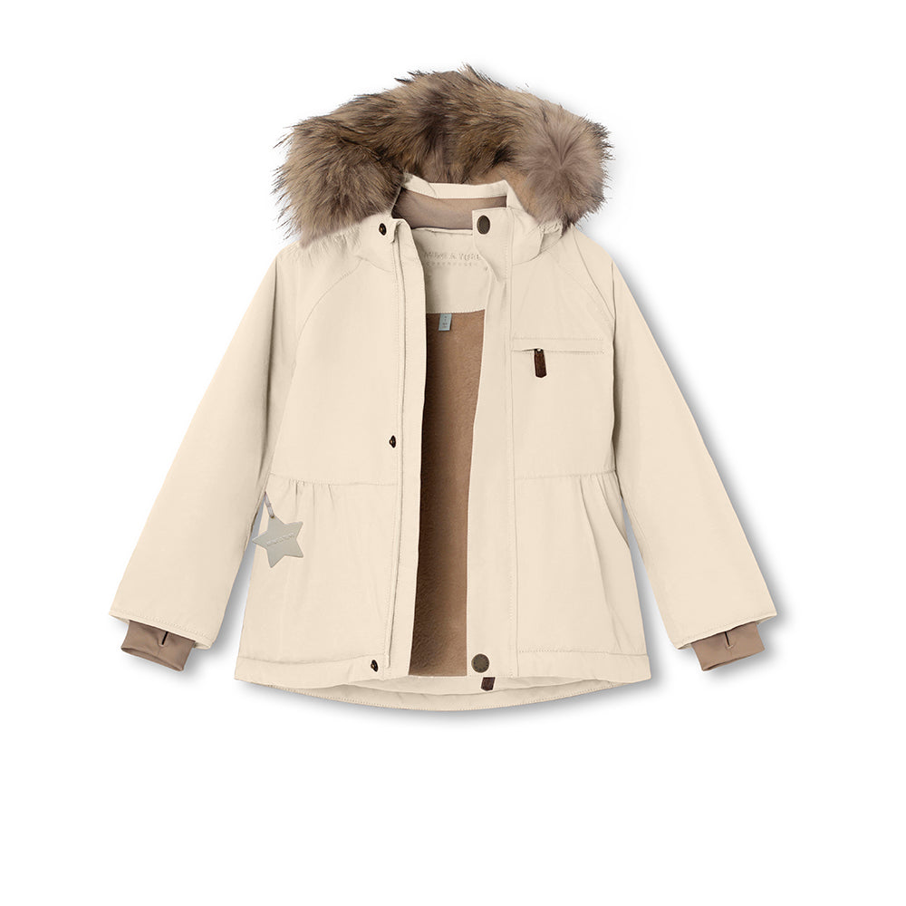 MATBRIDDINE Winterjacke mit Fleecefutter und Fellbesatz. GRS