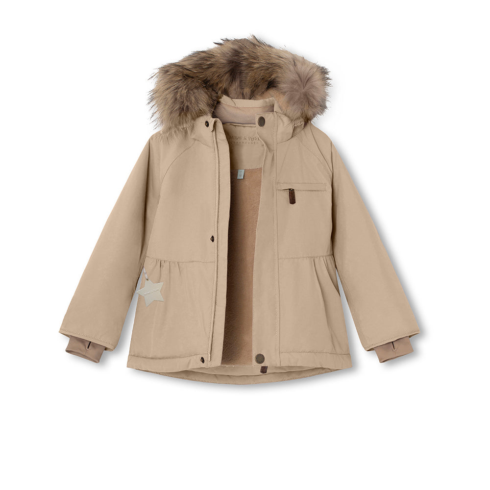 MATBRIDDINE Winterjacke mit Fleecefutter und Fellbesatz. GRS