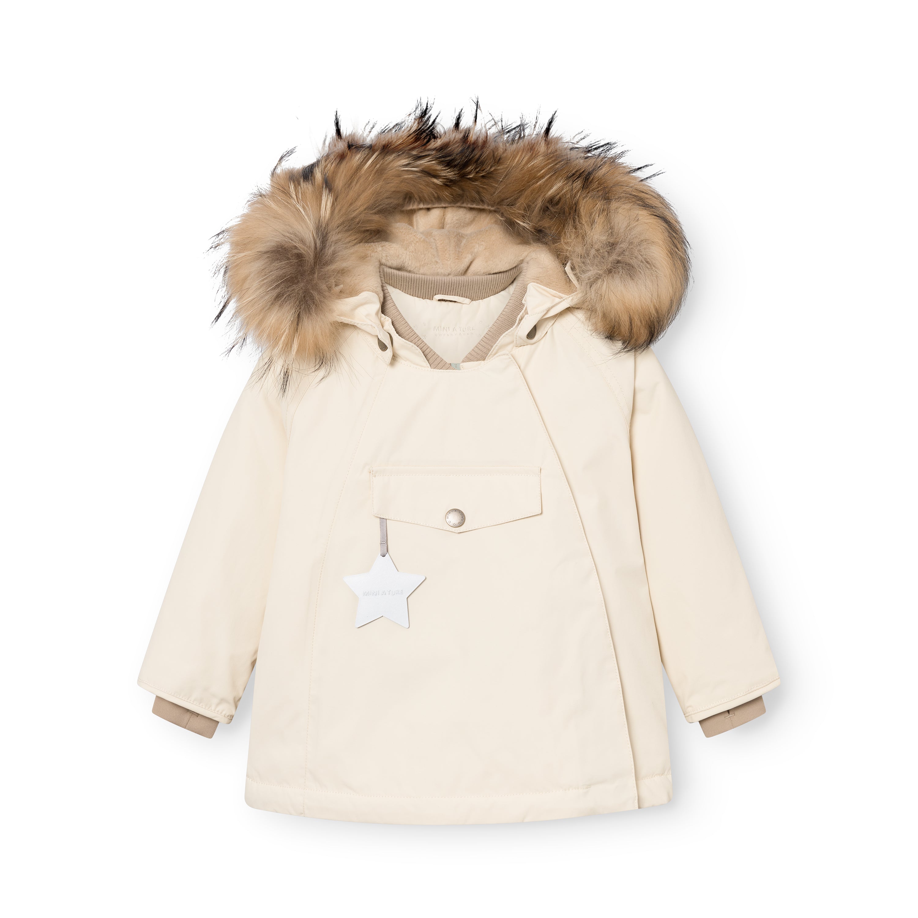 MATWANG Winterjacke mit Fleecefutter und Fell. GRS