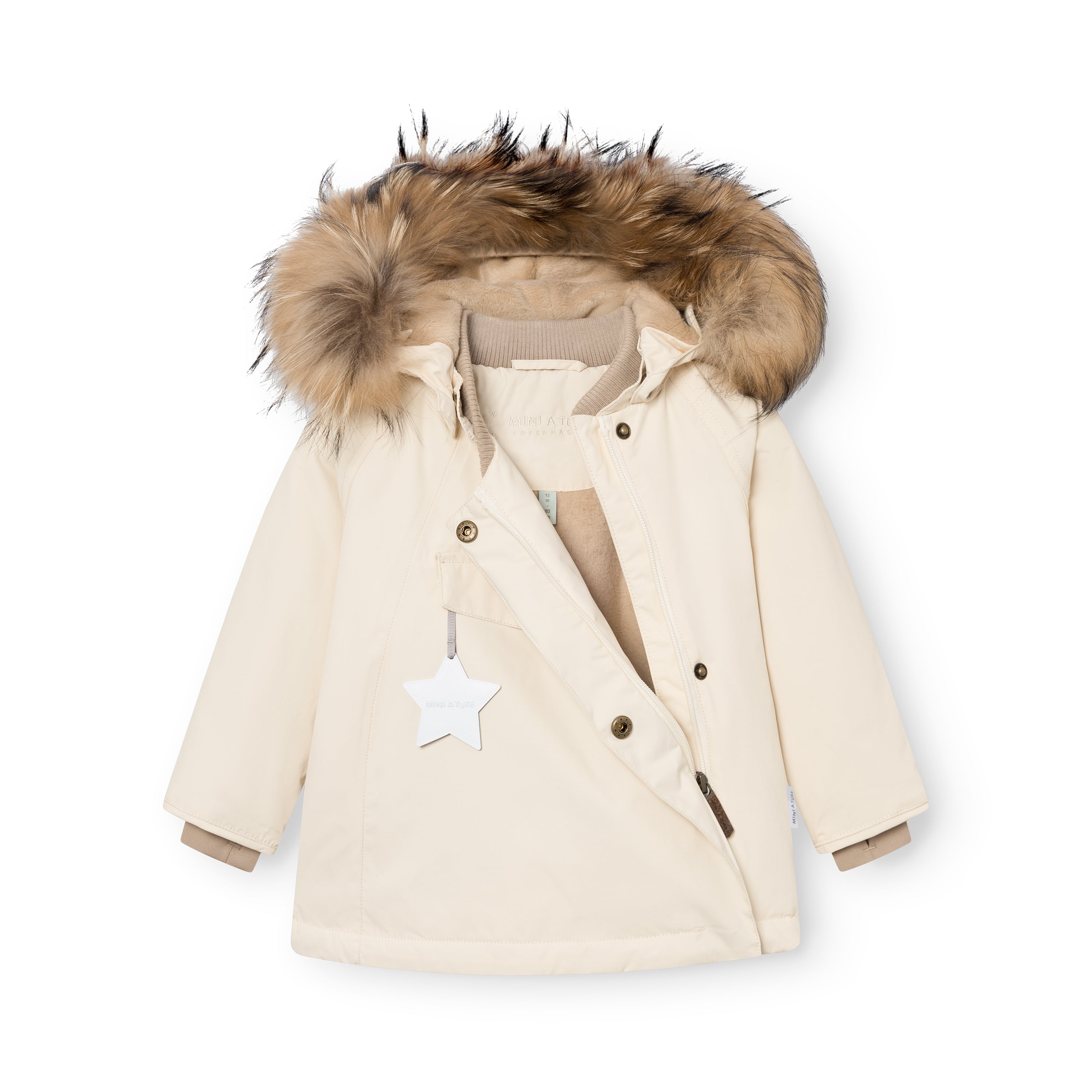 MATWANG Winterjacke mit Fleecefutter und Fell. GRS