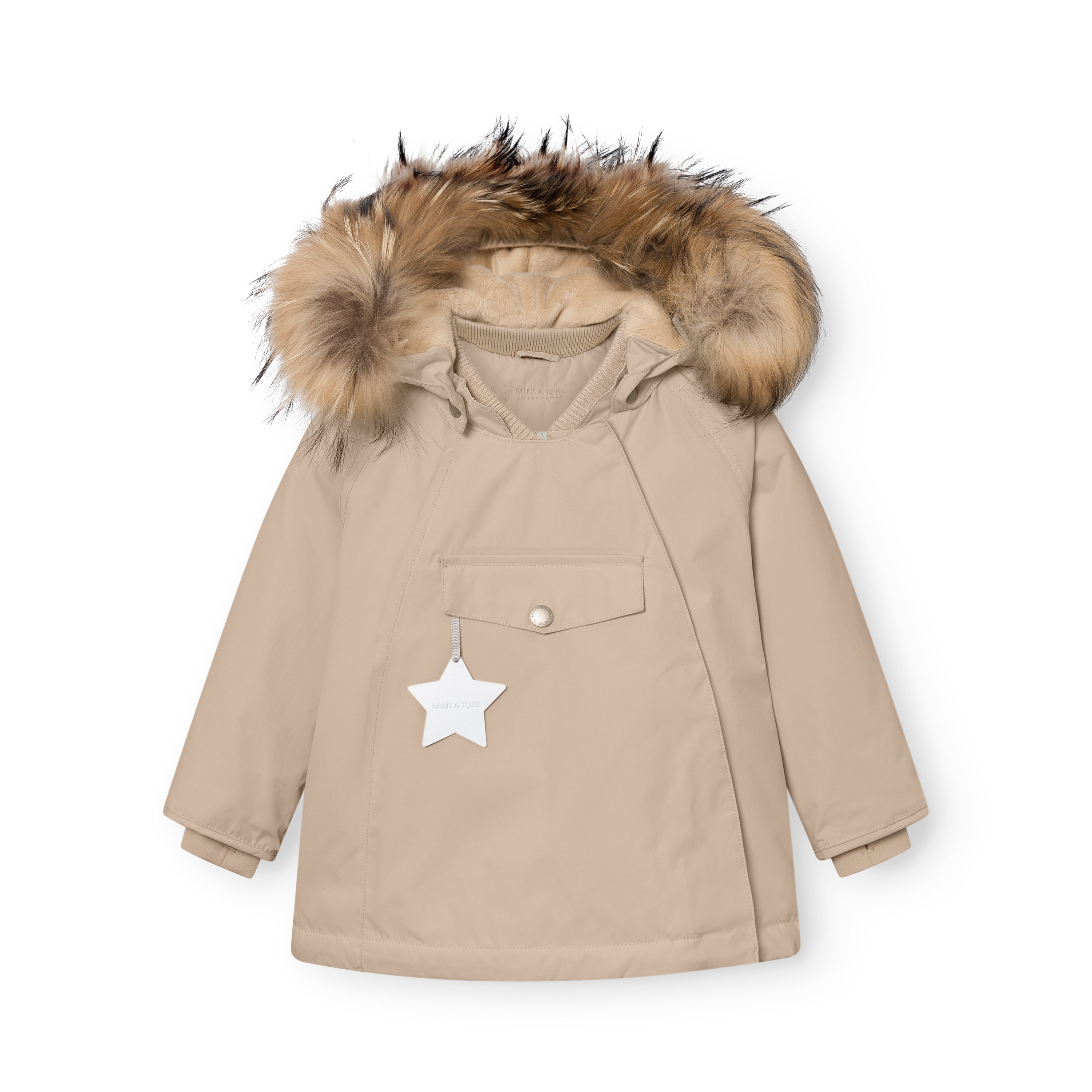 MATWANG Winterjacke mit Fleecefutter und Fell. GRS