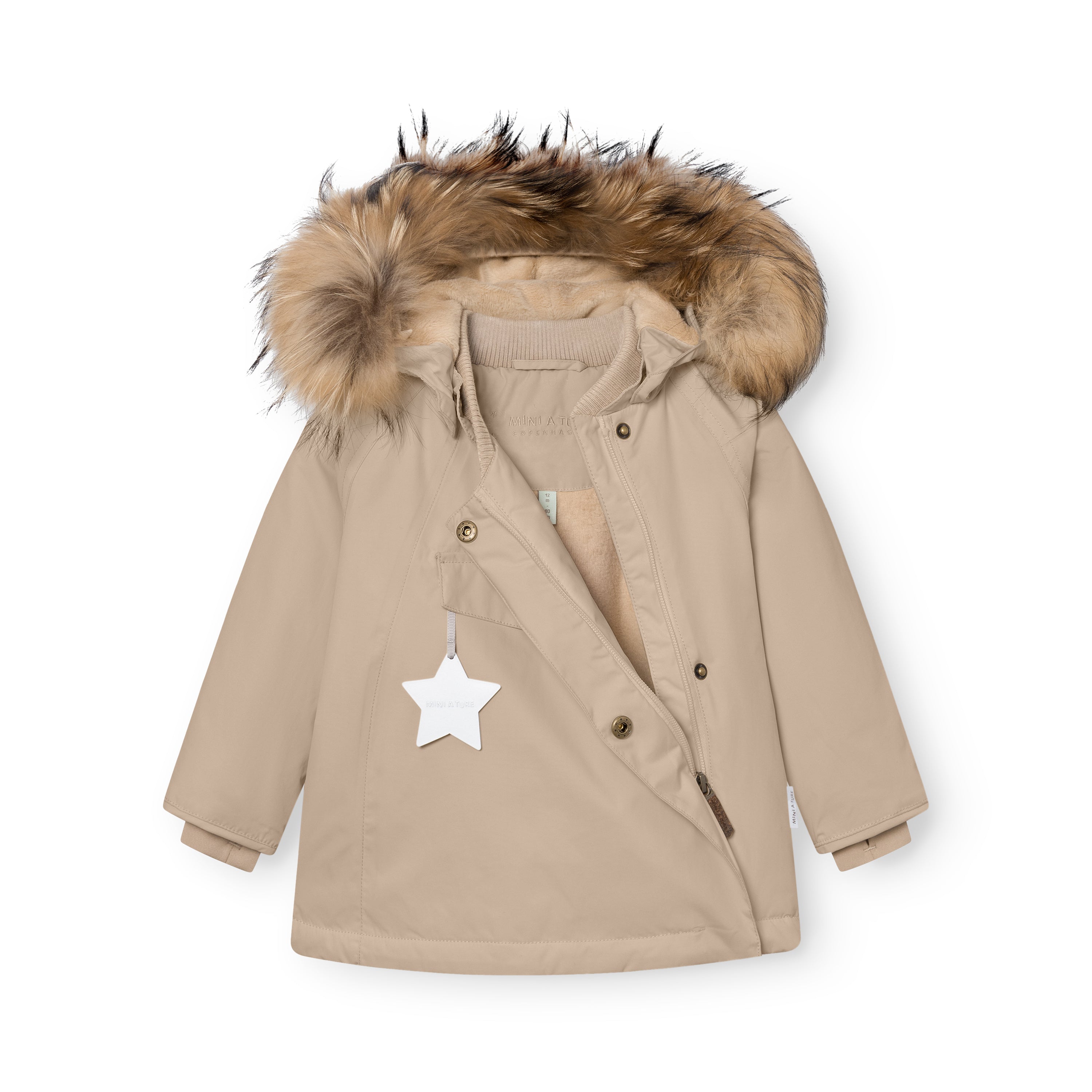 MATWANG Winterjacke mit Fleecefutter und Fell. GRS