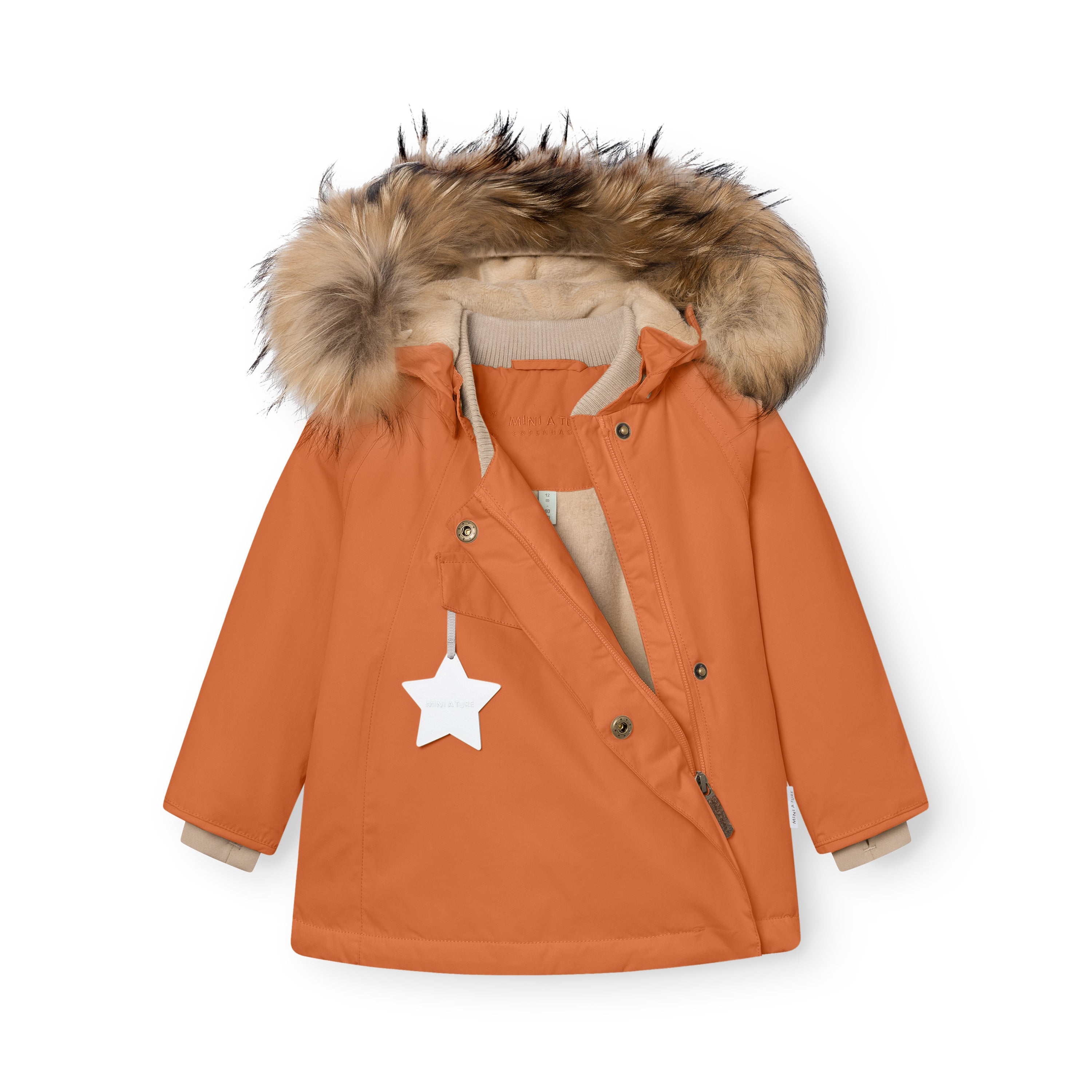 MATWANG Winterjacke mit Fleecefutter und Fell. GRS