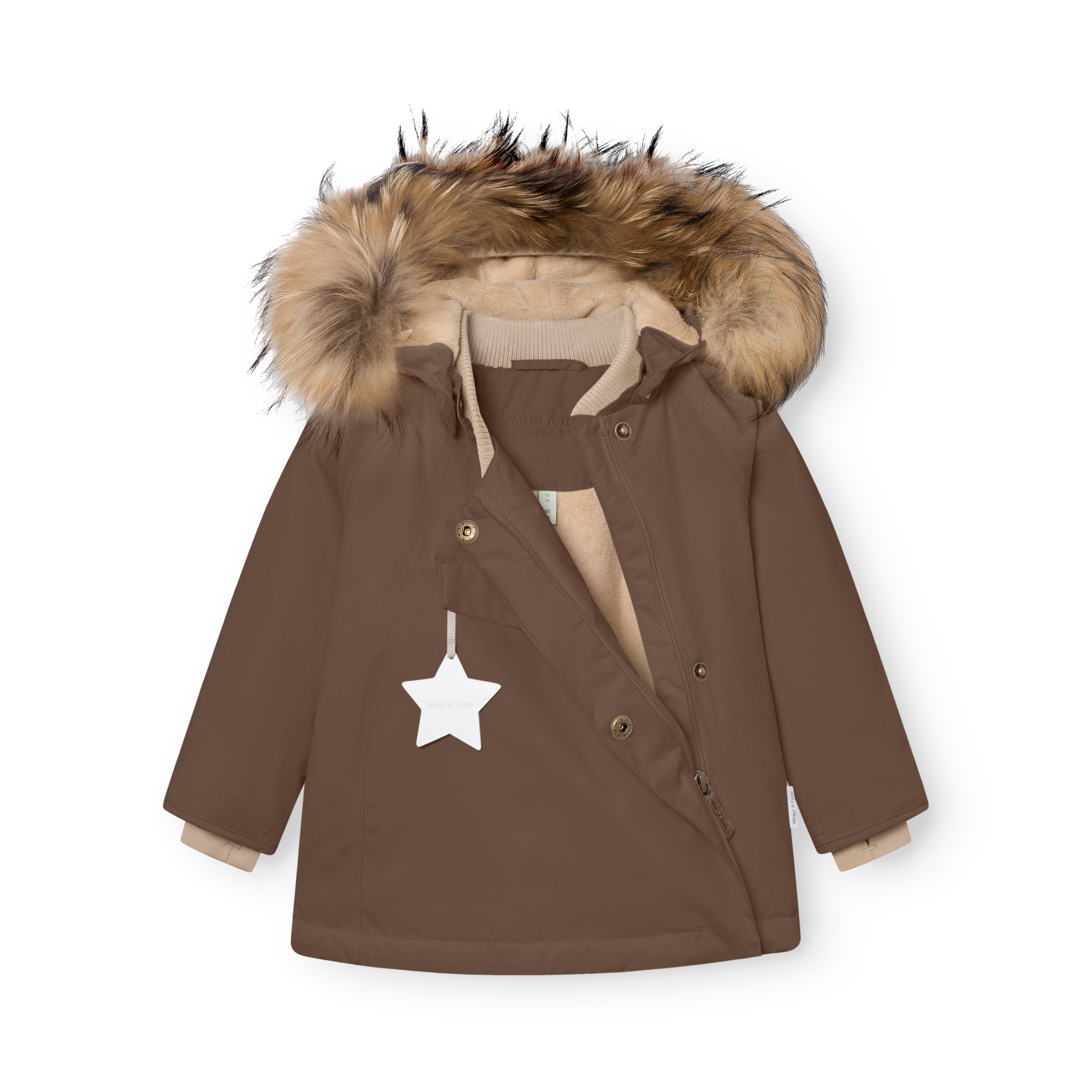 MATWANG Winterjacke mit Fleecefutter und Fell. GRS