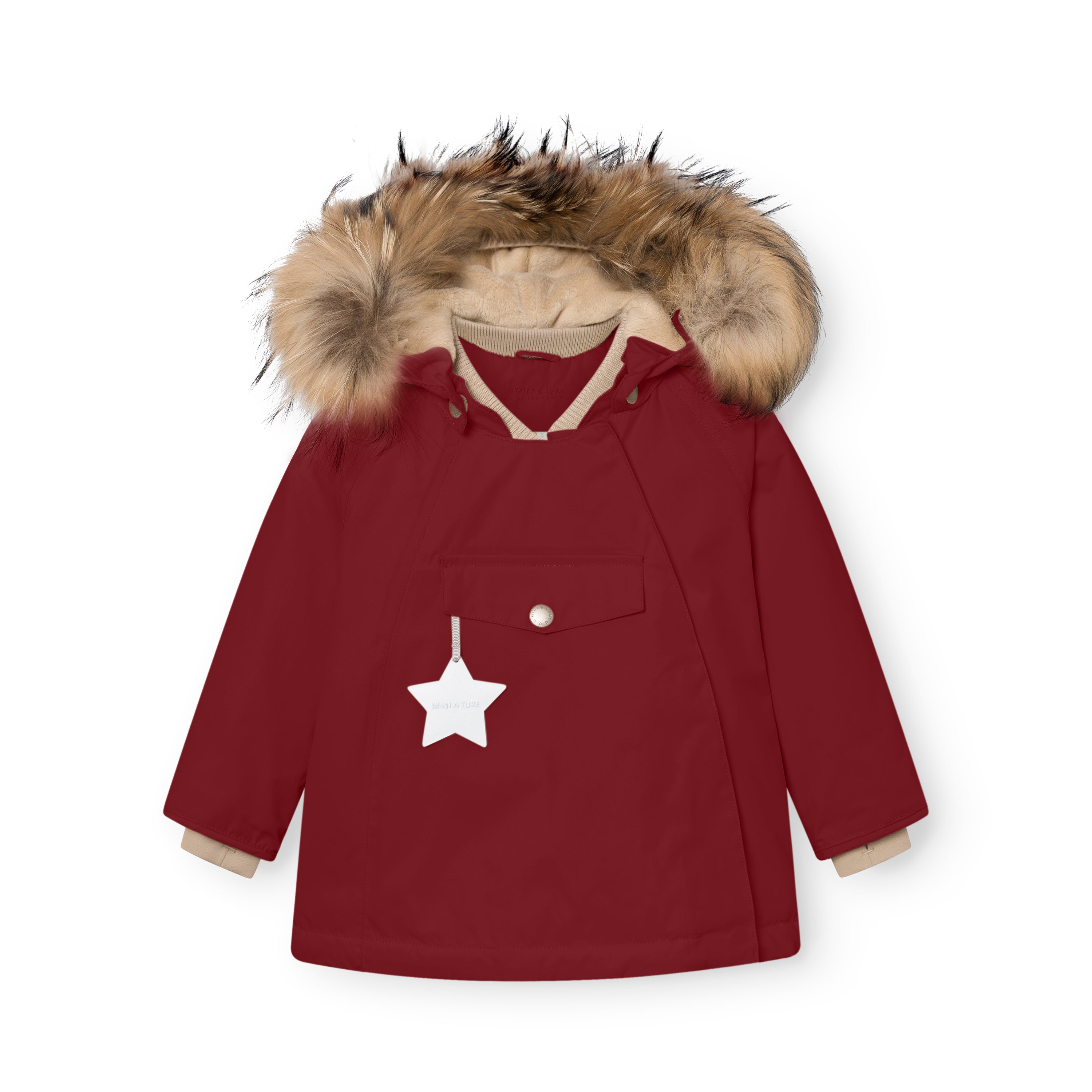 MATWANG Winterjacke mit Fleecefutter und Fell. GRS