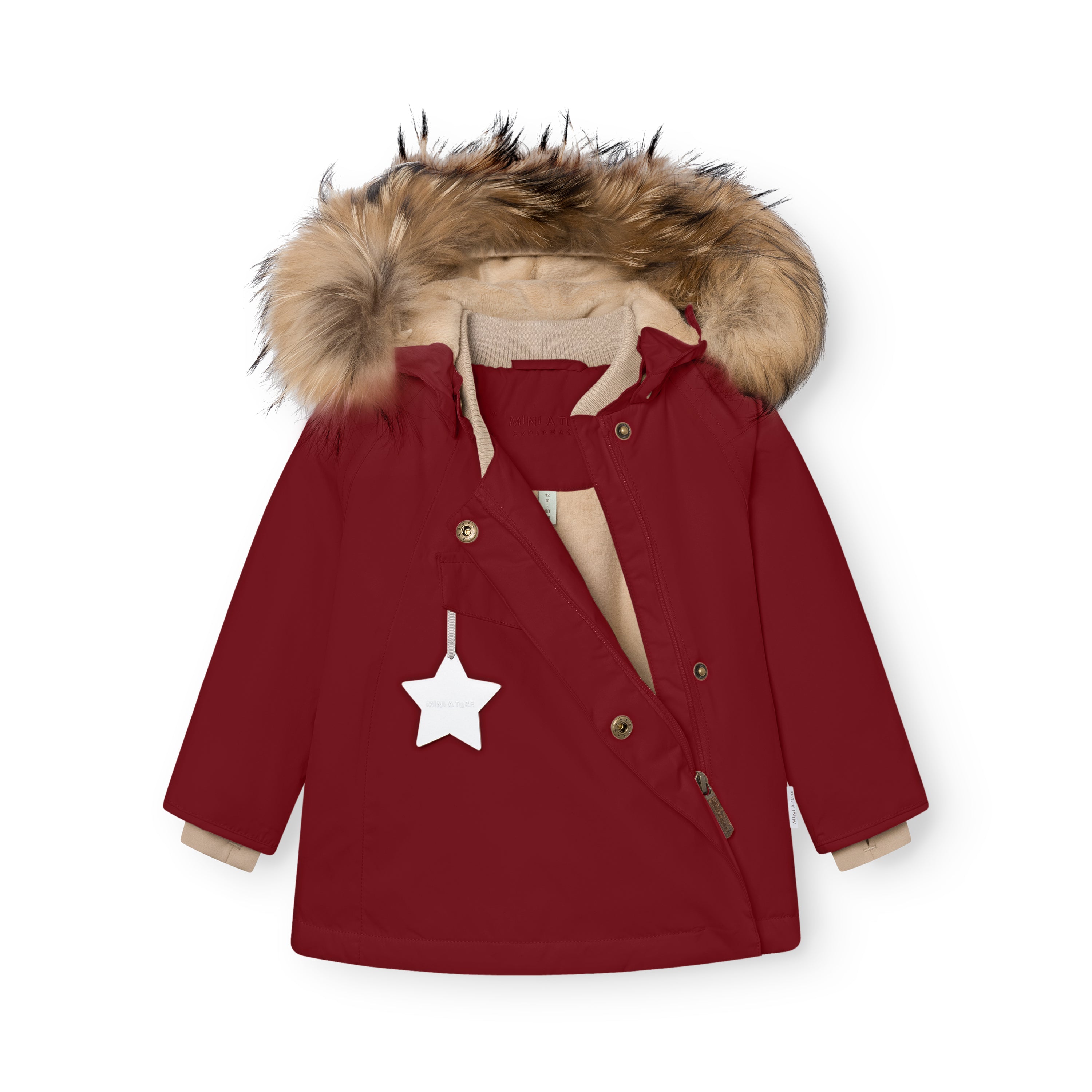 MATWANG Winterjacke mit Fleecefutter und Fell. GRS