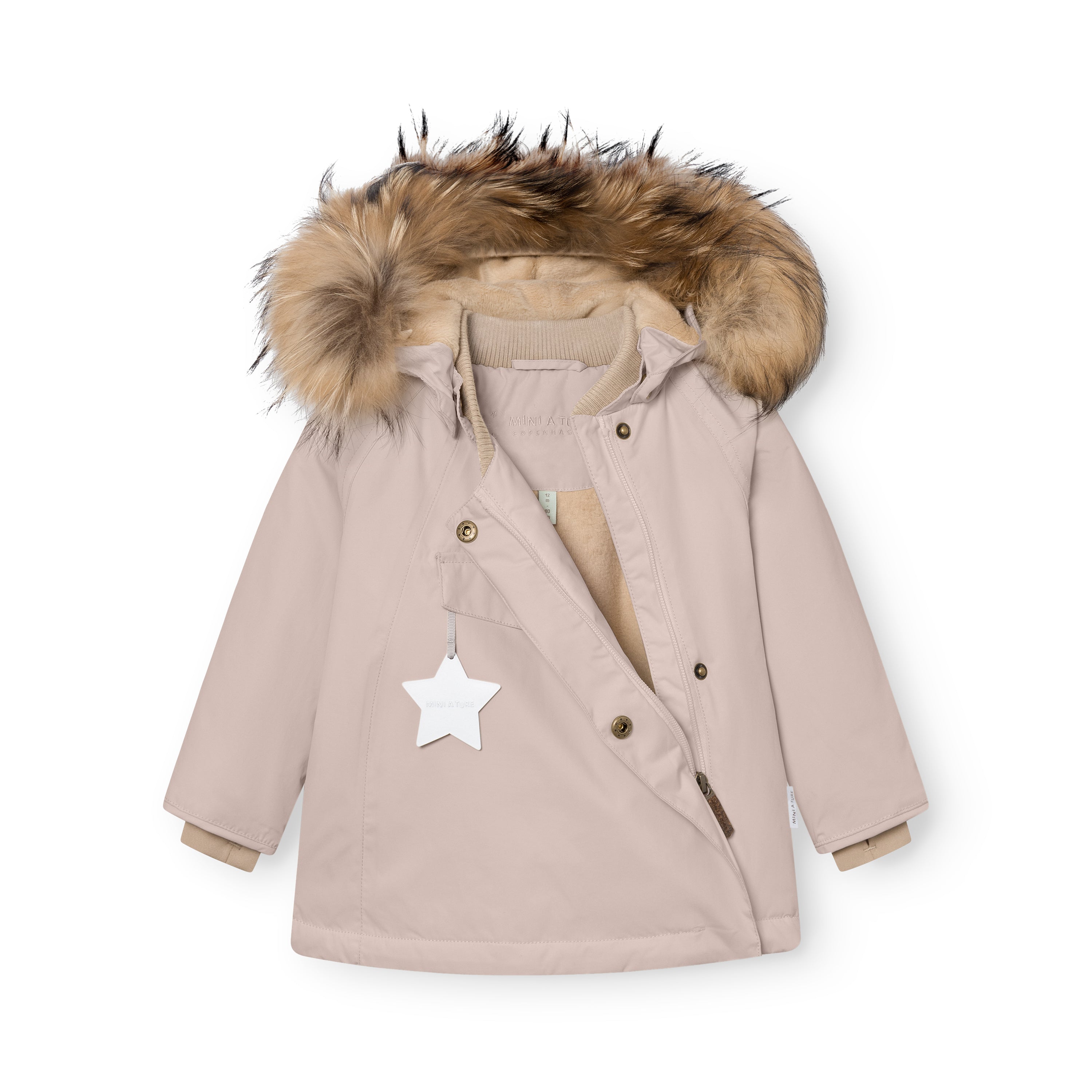 MATWANG Winterjacke mit Fleecefutter und Fell. GRS