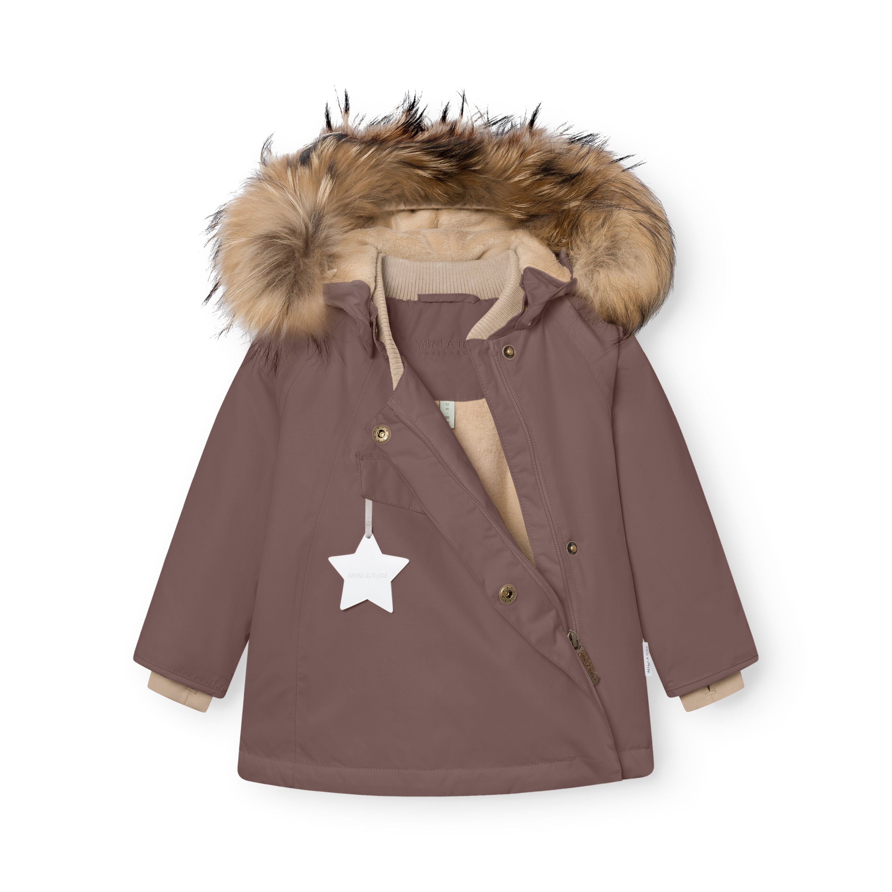 MATWANG Winterjacke mit Fleecefutter und Fell. GRS