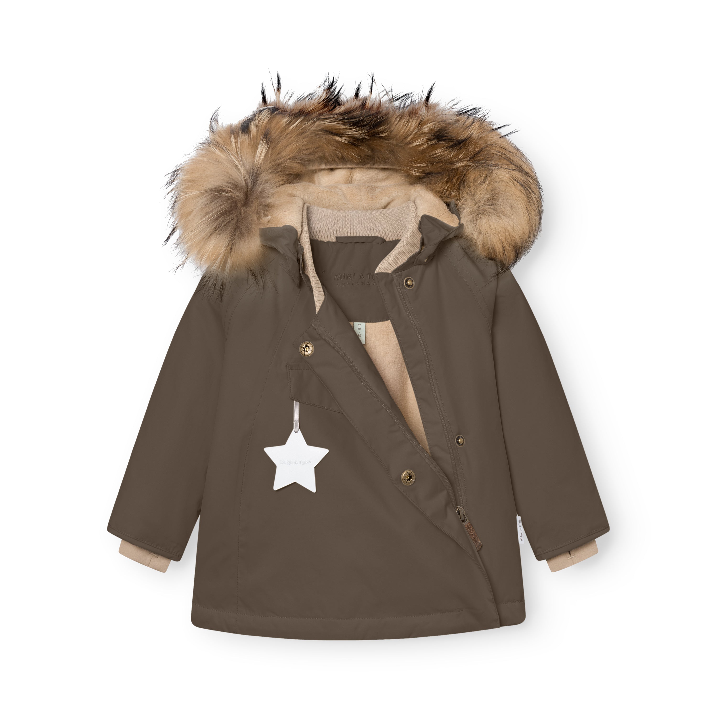 MATWANG Winterjacke mit Fleecefutter und Fell. GRS