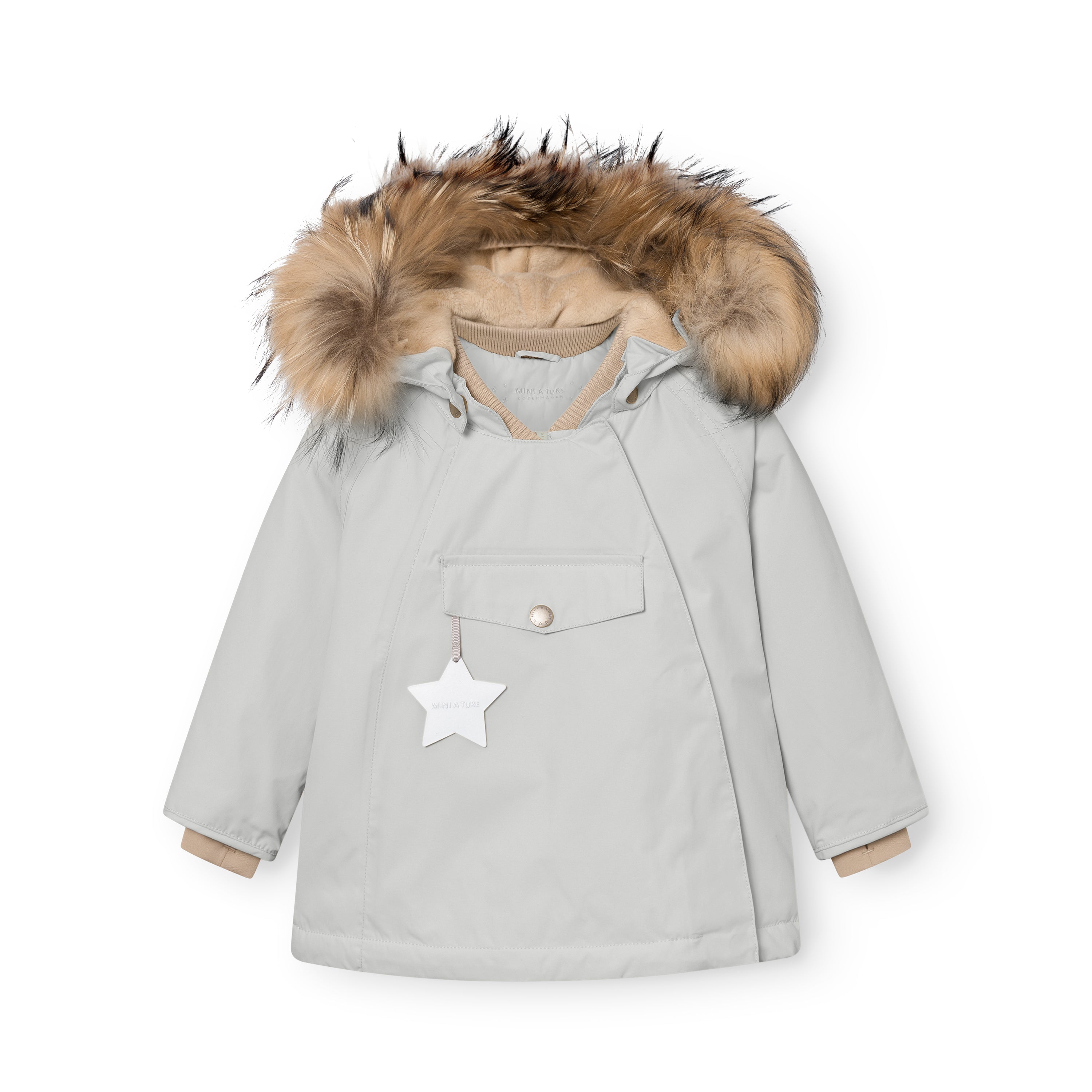 MATWANG Winterjacke mit Fleecefutter und Fell. GRS
