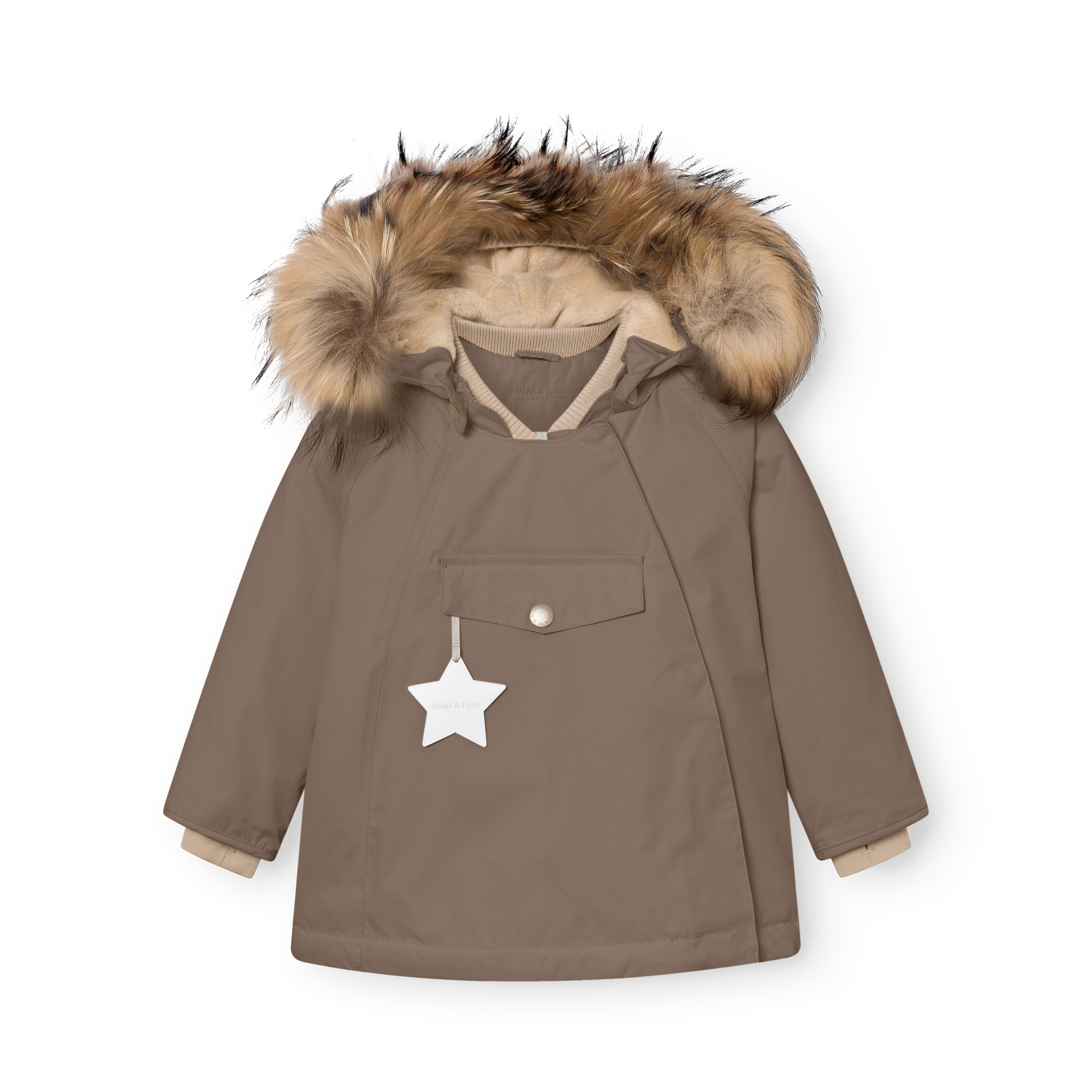 MATWANG Winterjacke mit Fleecefutter und Fell. GRS