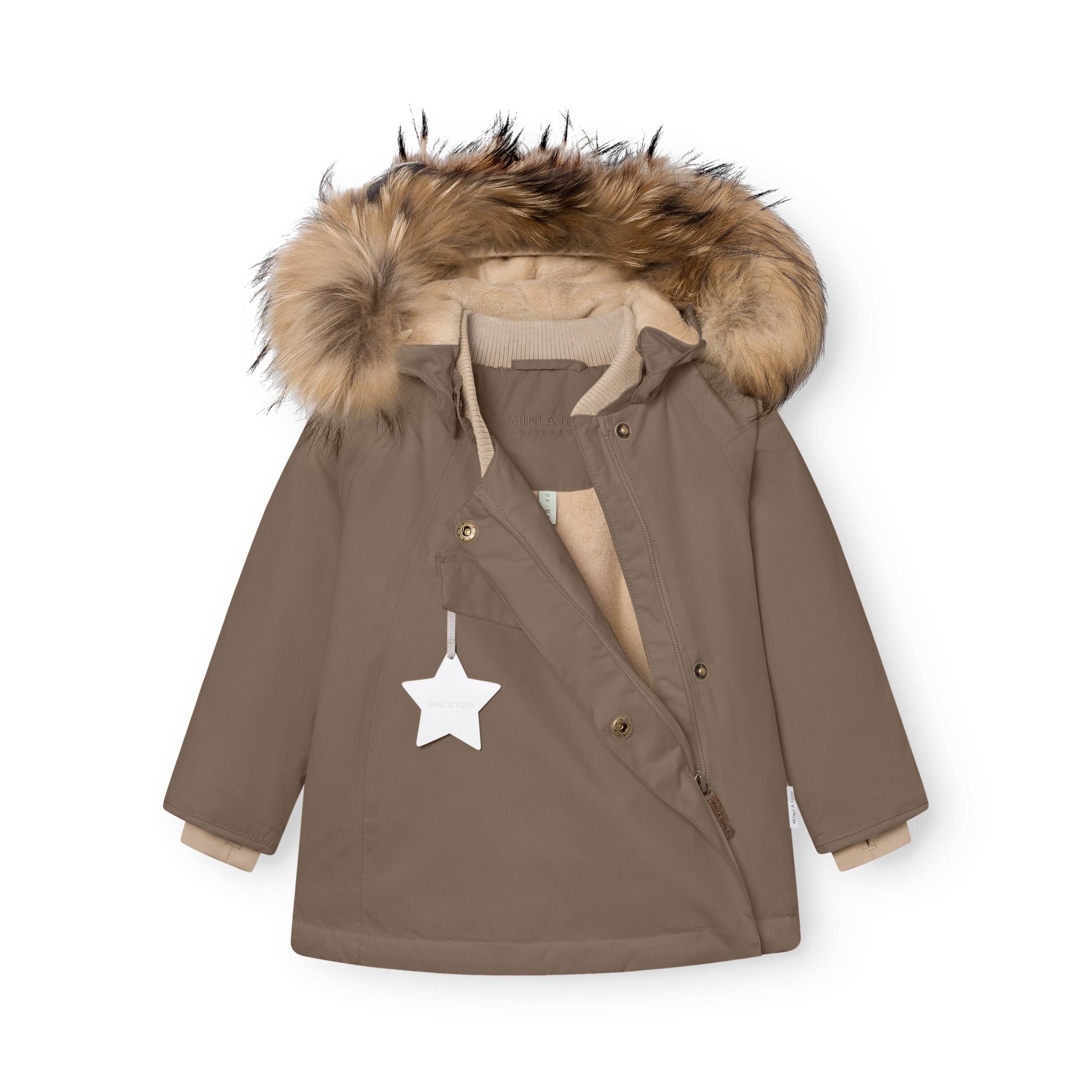 MATWANG Winterjacke mit Fleecefutter und Fell. GRS