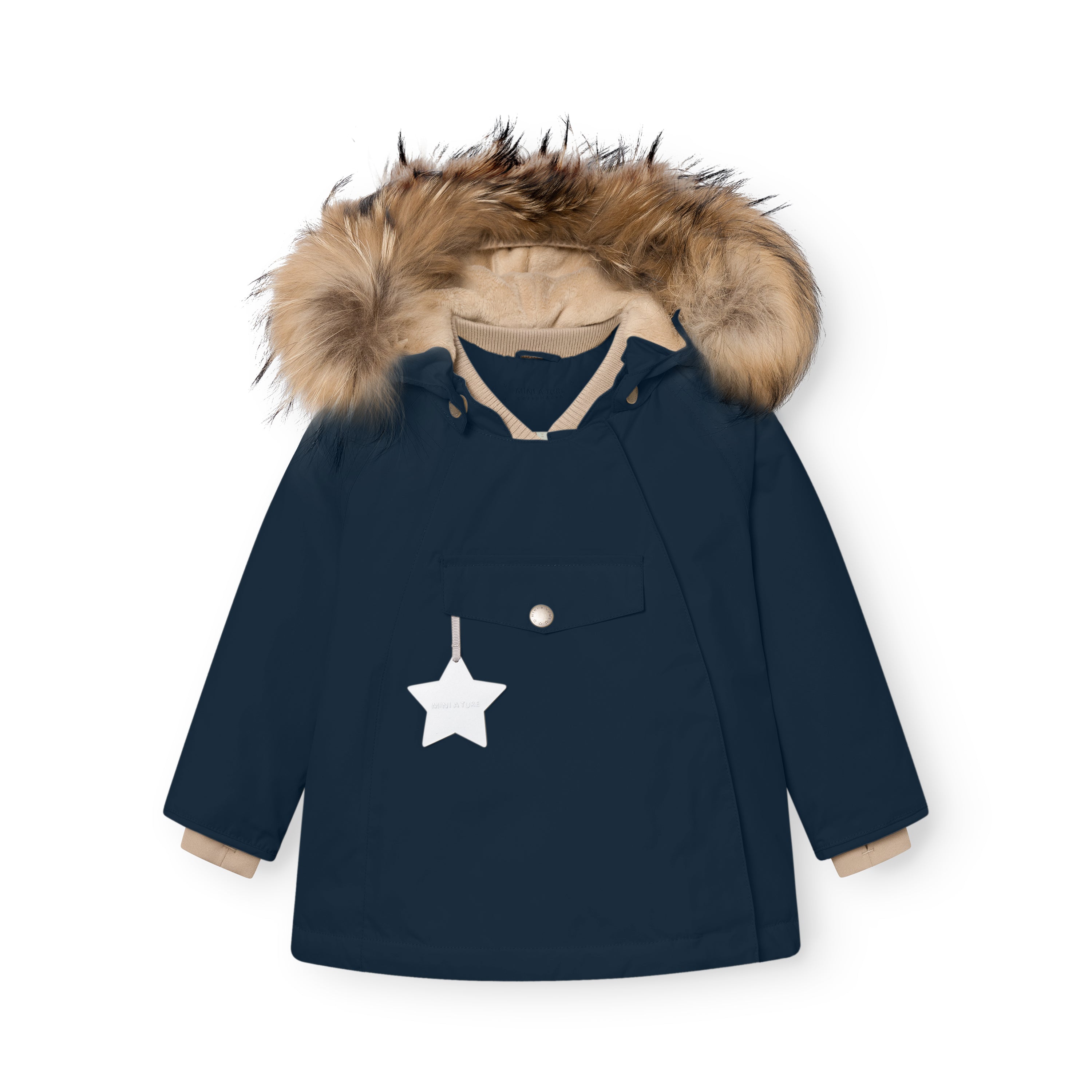 MATWANG Winterjacke mit Fleecefutter und Fell. GRS