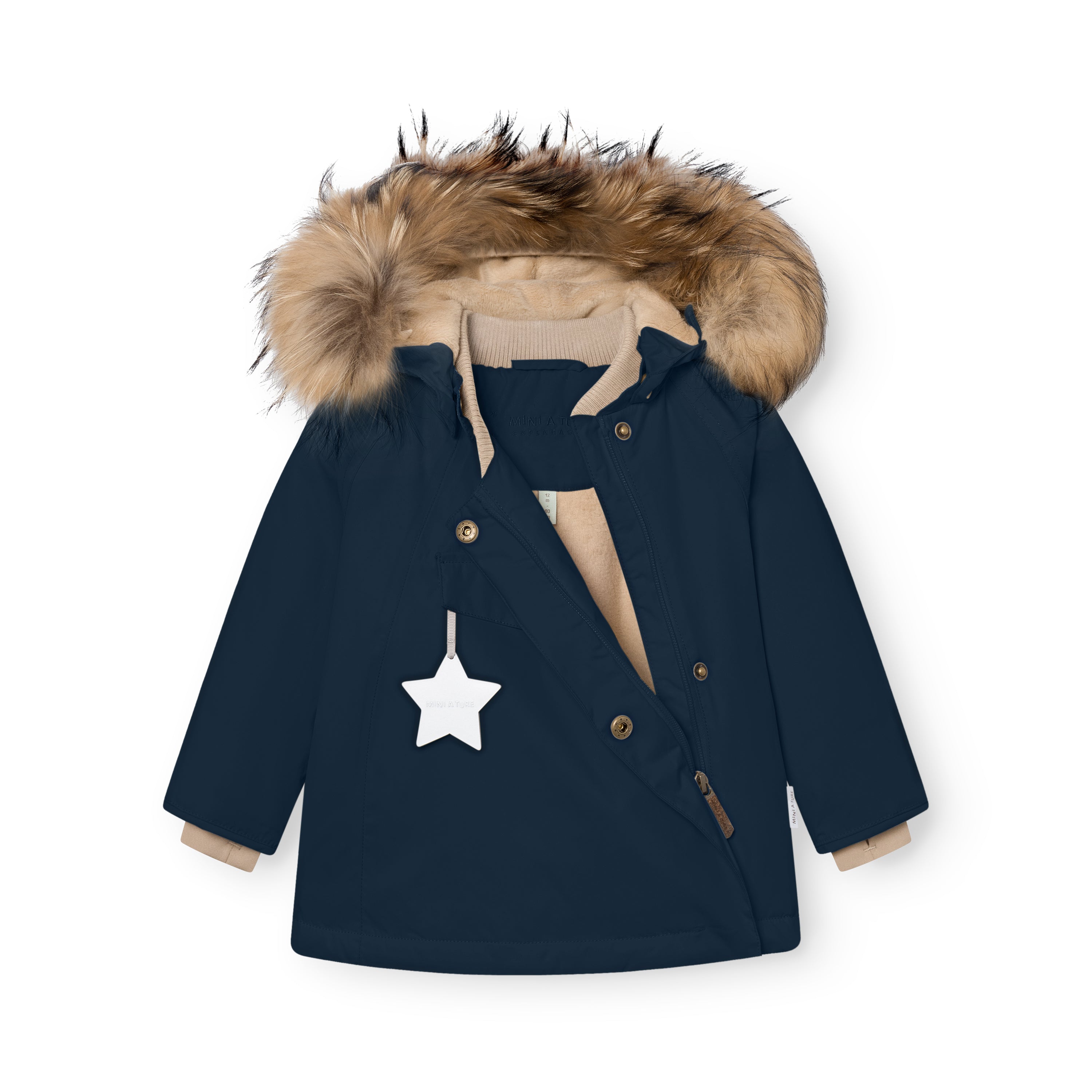 MATWANG Winterjacke mit Fleecefutter und Fell. GRS