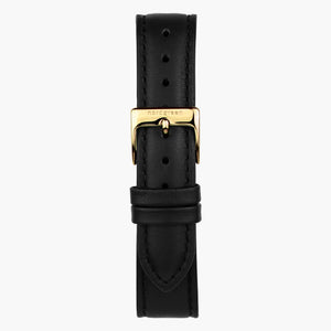 Cuero negro - Oro - 28 mm