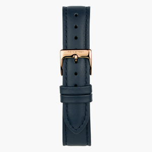 Cuero Azul Marino - Oro Rosa - 40mm/42mm