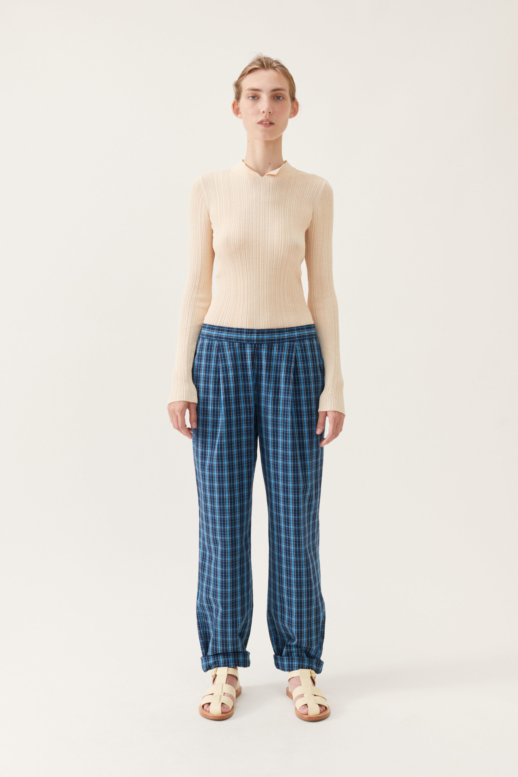 Lovechild 1979 Hailey Pants - Navy Checkered PANTS 499 Navy