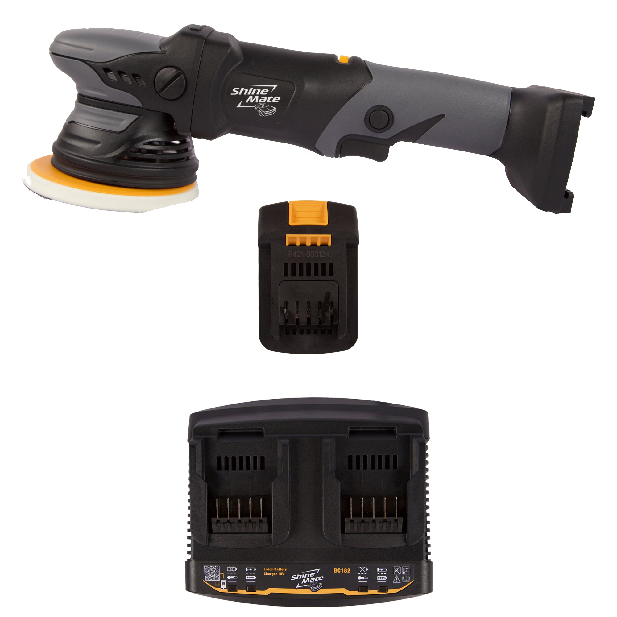 Shinemate EB351-5/15 Batteri Dual Action Polermaskine med 15mm udsving