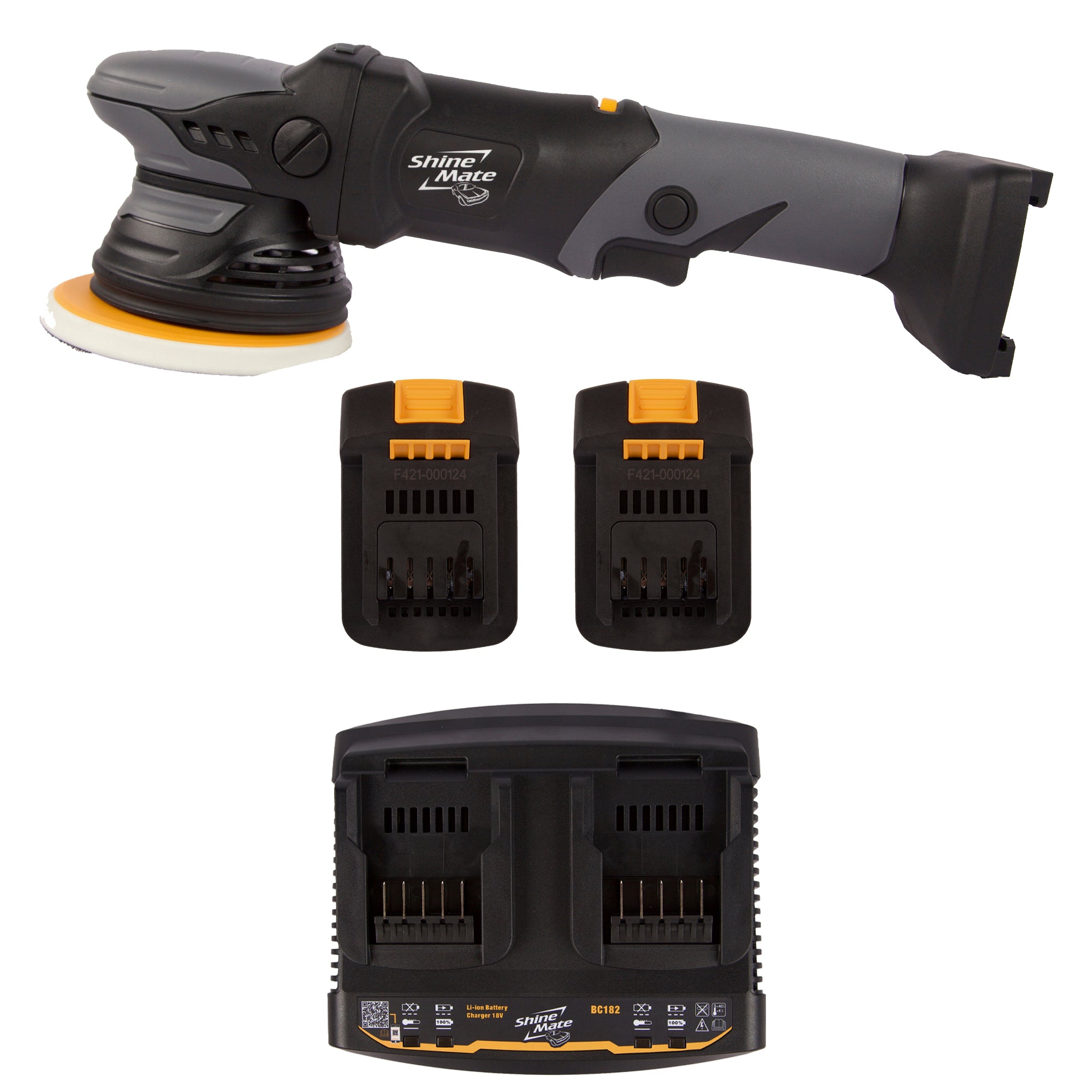 Shinemate EB351-5/15 Batteri Dual Action Polermaskine med 15mm udsving