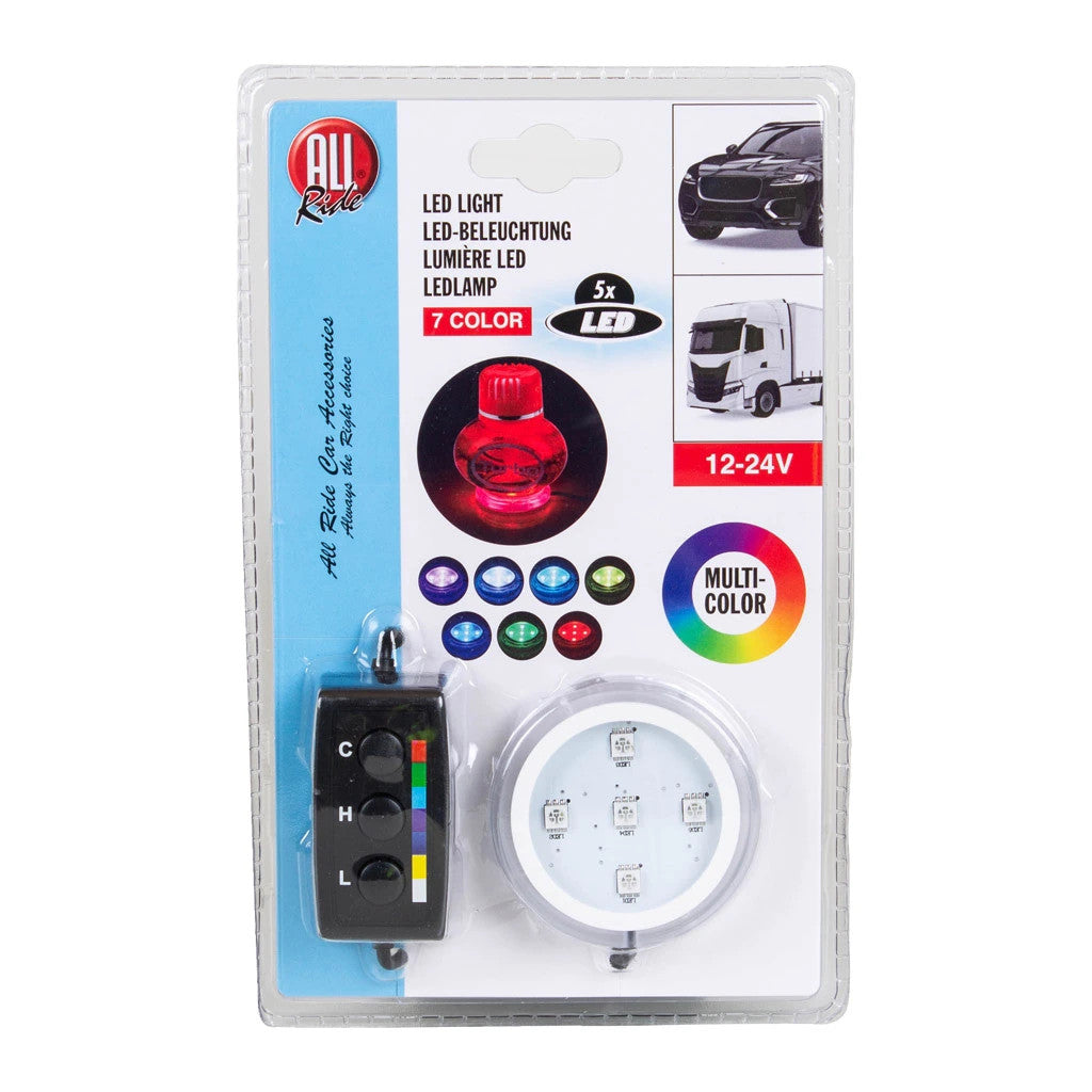 LED-lampa med 7 färger 12-24 volt för Poppy
