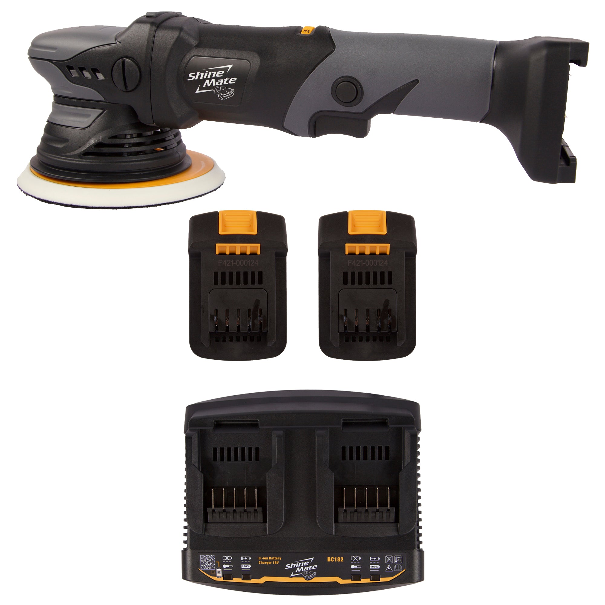 Shinemate EB351-6/21 Batteri Dual Action Polermaskine med 21mm udsving