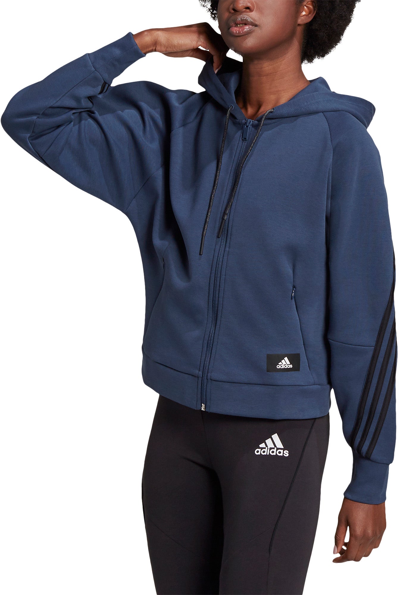 adidas Sportswear Wrapped 3-Stripes Full-Zip hættetrøje