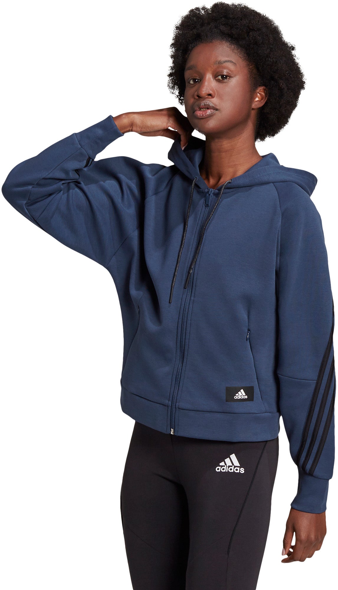 adidas Sportswear Wrapped 3-Stripes Full-Zip hættetrøje