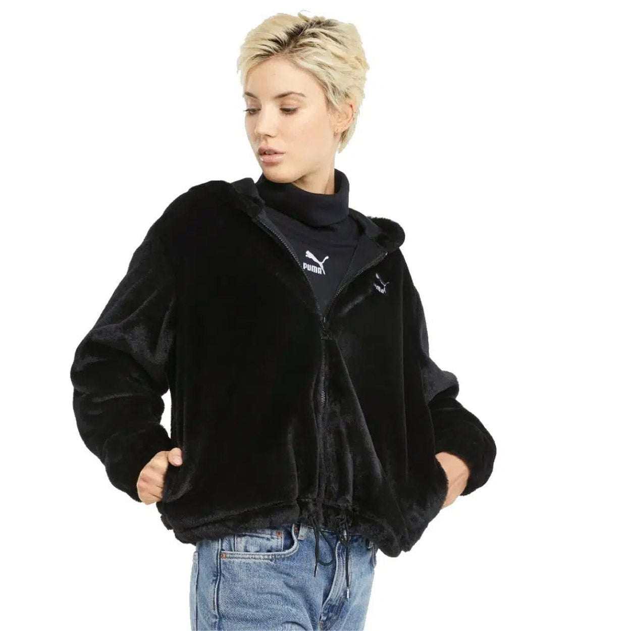 Classics Faux Fur Full-Zip hættetrøje