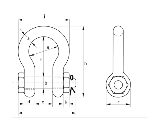 Ladda bild i galleriet, Schackel Green Pin® G-4263 Big Mouth Bow Shackles  - diam 25cm WLL: 6,5T
