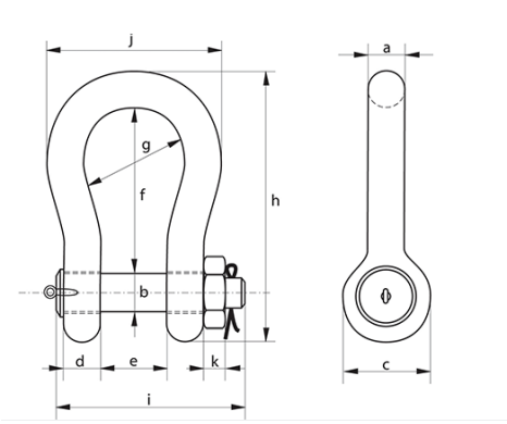 Ladda bild i galleriet, Schackel Green Pin® Heavy Duty Bow Schackel P-6036 WLL: 1250T
