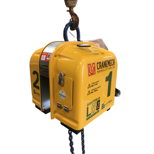 60) Ganterud® L5 Pro Lyftok med nivellering frikoppling blixtljusvarnare WLL 5T Visningsex. NU: 95000:-