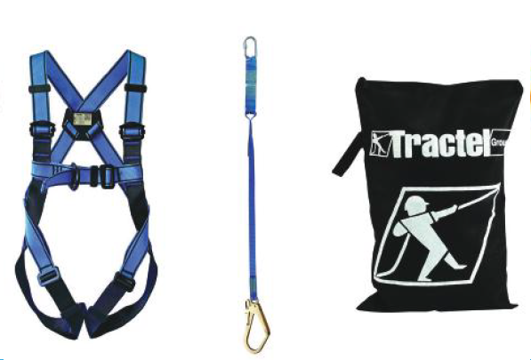 Ladda bild i galleriet, Tractel Luxuryset- HT22- BA Harness + LSAD 1.5m10-51-51 lanyard+AS30S anchorsling- Combipro 30L stl M
