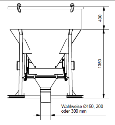 Ladda bild i galleriet, Eichinger® Concrete skip flexible pipe skip 1016L.10 - CAP: 750 L
